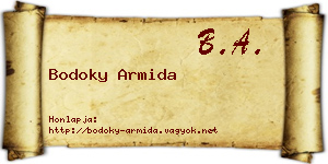 Bodoky Armida névjegykártya
